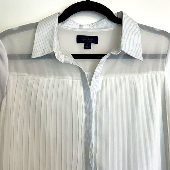 RACHEL Rachel Roy pleated detailed white blouse S - Picture 12 of 13